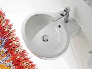 PLANET - Wall-mounted oval ceramic washbasin by Scarabeo Ceramiche - view 2